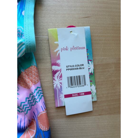Pink Platinum Girls 18 months Fruit Print One Piece Swimsuit NWT - Picture 2 of 5
